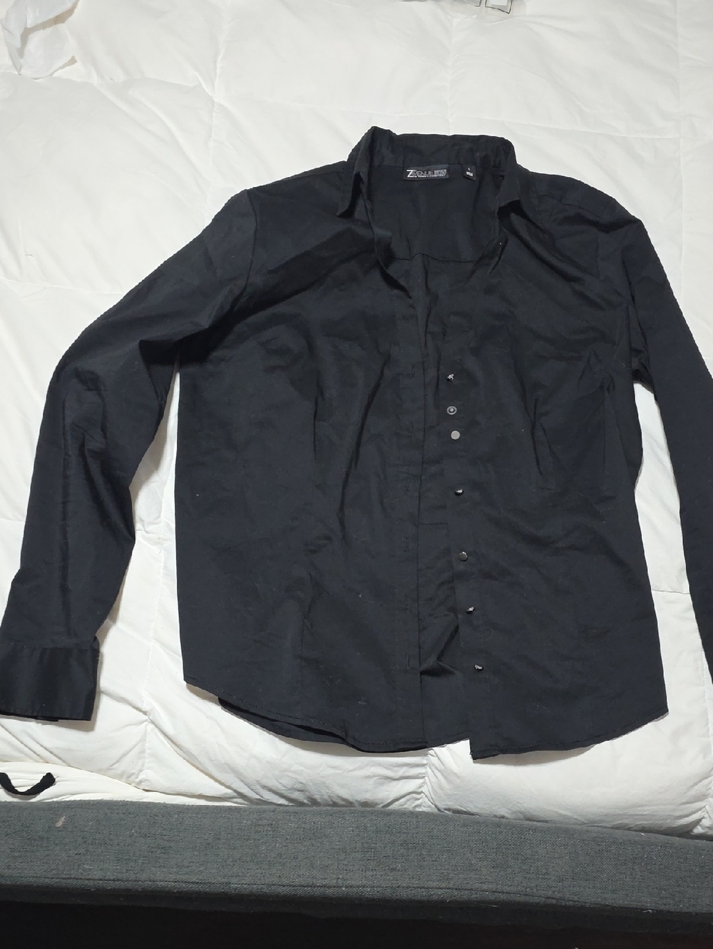 NY&CO Women's Black Long-Sleeve Button Shirt